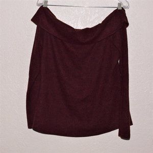 Sharlotte Russe Burgundy Off The Shoulder Sweater-Like Top Size XL